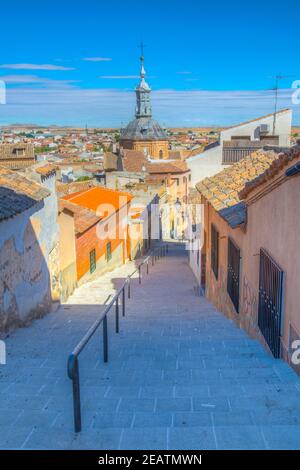 Scalinata ripida che conduce ai mulini a vento di consuegra, Spagna Foto Stock