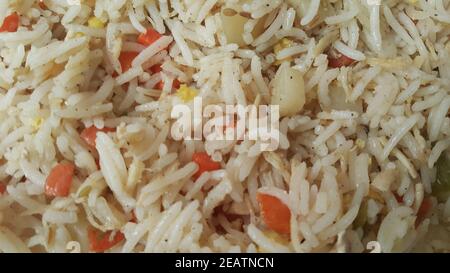 Riso Basmati Pulao o pulav con piselli, o riso vegetale Foto Stock