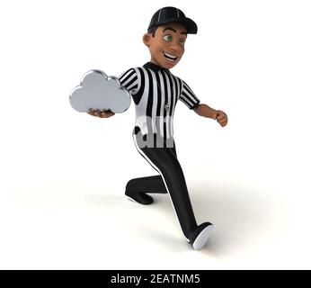 Divertente illustrazione 3D di un arbitro americano Foto Stock