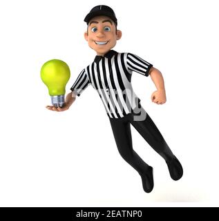 Divertente illustrazione 3D di un arbitro americano Foto Stock