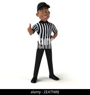 Divertente illustrazione 3D di un arbitro americano Foto Stock