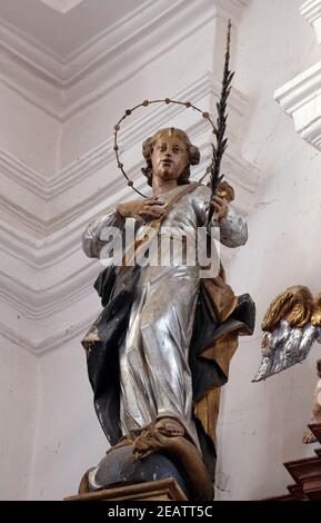 Immacolata Concezione, l'altare di San Francesco di Assisi nella chiesa di San Leonardo di Noblac in Kotari, Croazia Foto Stock