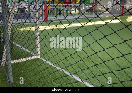 Campo di allenamento calcistico al coperto Foto Stock