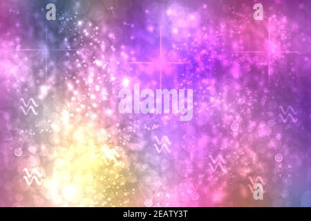 Modello scheda anno nuovo. Astratto festivo luce rosa bianco felice anno di fondo texture con blurred bokeh luci e stelle. Splendida illustrazione dello sfondo con spazio per il design. Foto Stock