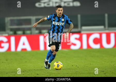 Stefano sensi (FC Internazionale) durante la Juventus FC vs FC Internazionale, la Coppa Italia di calcio italiana a Torino. , . Febbraio 09 2021 (Foto di IPA/Sipa USA) Credit: Sipa USA/Alamy Live News Foto Stock