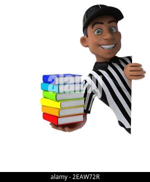 Divertente illustrazione 3D di un arbitro americano Foto Stock