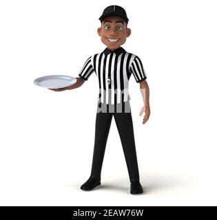 Divertente illustrazione 3D di un arbitro americano Foto Stock
