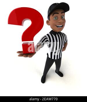 Divertente illustrazione 3D di un arbitro americano Foto Stock
