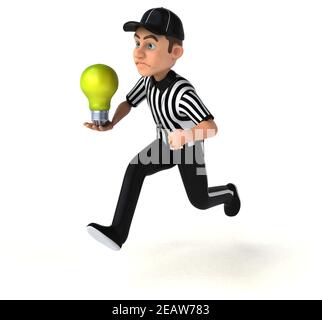 Divertente illustrazione 3D di un arbitro americano Foto Stock