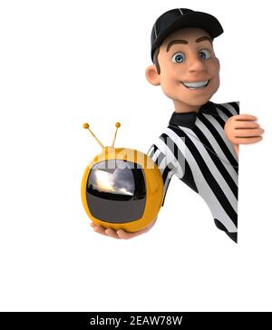 Divertente illustrazione 3D di un arbitro americano Foto Stock