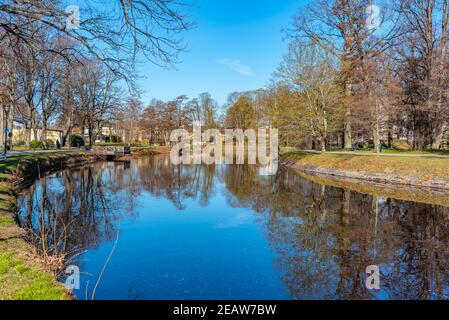 Fiume Svartan a Orebro, Svezia Foto Stock