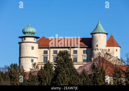 Antico castello medievale a Nowy Wisnicz. Polonia Foto Stock