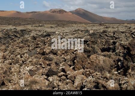 Paesaggio vulcanico a Lanzarote. Foto Stock