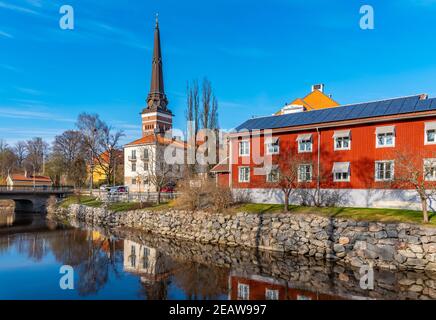 Quartiere Gamla Stan e cattedrale di Vasteras, Svezia Foto Stock