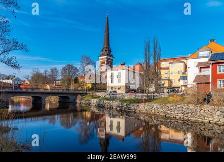 Quartiere Gamla Stan e cattedrale di Vasteras, Svezia Foto Stock