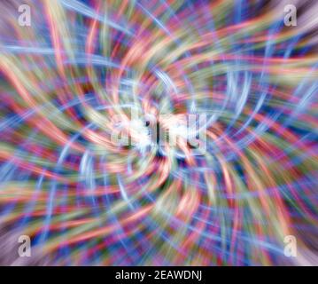 Onde astratte bluastre e multicolore. Illustrazione astratta Foto Stock