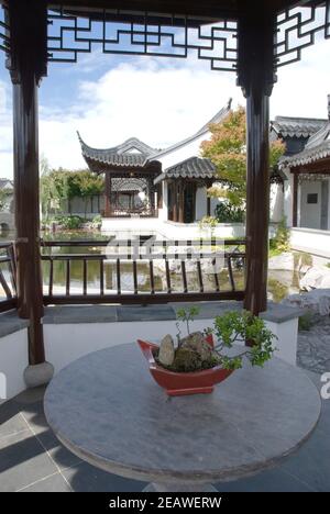 LAN Yuan Chinese Garden, Dunedin, Isola del Sud, Nuova Zelanda. Foto Stock