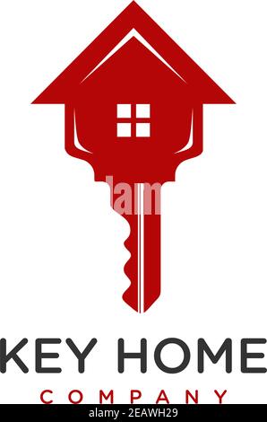 il logo della chiave della casa progetta la tua azienda Illustrazione Vettoriale