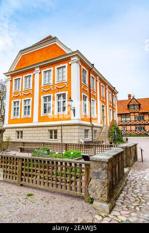 Residenze al museo all'aperto Kulturen di Lund, Svezia Foto Stock