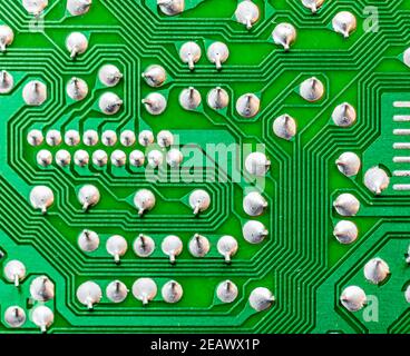 Immagine ravvicinata di una scheda a circuito stampato Foto Stock