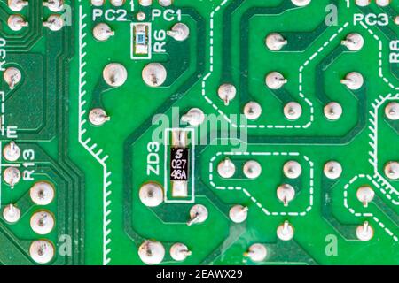 Immagine ravvicinata di una scheda a circuito stampato Foto Stock