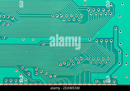 Immagine ravvicinata di una scheda a circuito stampato Foto Stock