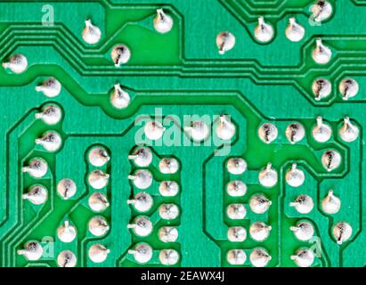 Immagine ravvicinata di una scheda a circuito stampato Foto Stock