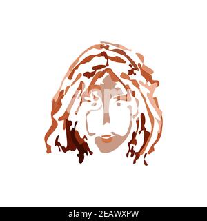 astratto donna ritratto moda. illustrazioni disegni. Illustrazione Vettoriale