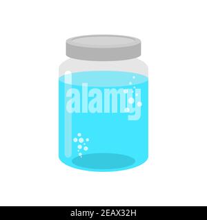 Vaso di vetro con acqua isolata. Illustrazione vettoriale Illustrazione Vettoriale