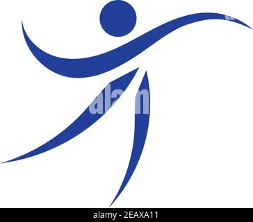 Logo da running, modello con logo Marathon, club di running o club sportivo Illustrazione Vettoriale