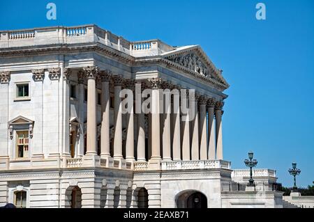 Ala nord del Campidoglio degli Stati Uniti che ospita il Senato Camera Foto Stock