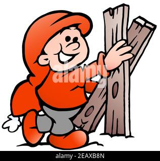 Vettore Cartoon illustrazione di un felice Elf Natale Illustrazione Vettoriale