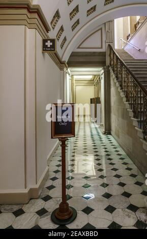 Corridoio del Campidoglio degli Stati Uniti che conduce alle aree riservate ai membri del Congresso. Foto Stock