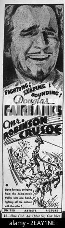 DOUGLAS FAIRBANKS Sr e MARIA ALBA in MR. ROBINSON CRUSOE 1932 regista A. EDWARD SUTHERLAND storia Douglas Fairbanks (come Elton Thomas) musica Alfred Newman Elton Productions / United Artists Foto Stock