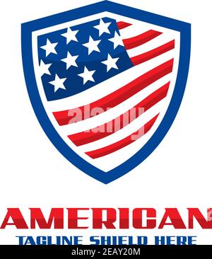 Bandiera americana schermo logo la vostra azienda Illustrazione Vettoriale