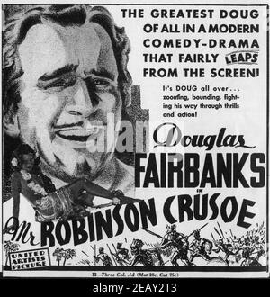 DOUGLAS FAIRBANKS Sr e MARIA ALBA in MR. ROBINSON CRUSOE 1932 regista A. EDWARD SUTHERLAND storia Douglas Fairbanks (come Elton Thomas) musica Alfred Newman Elton Productions / United Artists Foto Stock