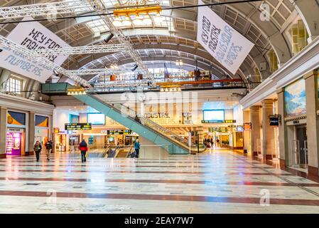 STOCCOLMA, SVEZIA, 22 APRILE 2019: Interno della stazione ferroviaria centrale di Stoccolma, Svezia Foto Stock