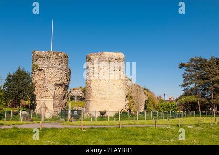 I resti del Castello di Bungay a Bungay , Suffolk , Inghilterra , Gran Bretagna , Regno Unito Foto Stock