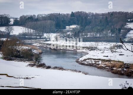 Fiume Usk a Celtic Manor Foto Stock