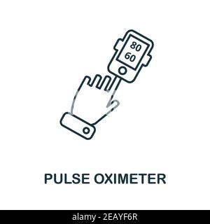 Icona pulsossimetro. Semplice elemento della raccolta digitale della salute. Icona Creative Pulse Oximeter per web design, modelli, infografiche e altro ancora Illustrazione Vettoriale