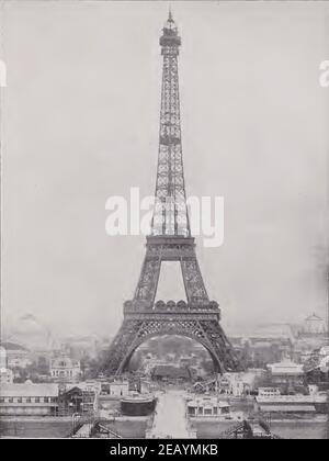 Inizio 1892 Fotografia della Torre Eiffel a Parigi Foto Stock