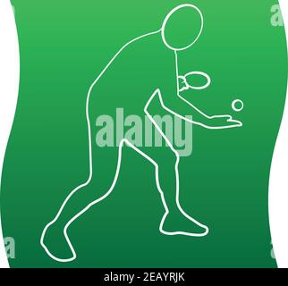 Icona della linea di un set sportivo per il ping-pong. Simbolo. EPS vettoriale 10 Illustrazione Vettoriale