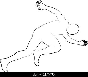 Icona della linea di corsa atletica di un set sportivo. EPS vettoriale 10 Illustrazione Vettoriale