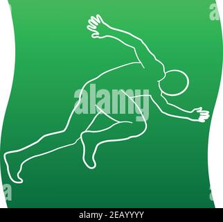 Icona della linea di corsa atletica di un set sportivo. EPS vettoriale 10 Illustrazione Vettoriale