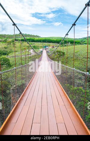 Capitólio - MG, Brasile - 08 dicembre 2020: Ponte sospeso del Belvedere dei Canyons, Mirante dos Canyons in portoghese. Foto Stock