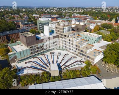 Harvard Mathematics Department e Science Center Plaza vista aerea a Harvard University, città di Cambridge, Massachusetts, Massachusetts, Stati Uniti. Foto Stock