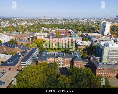 Harvard Law School e Harvard Museum of Natural History vista aerea a Harvard University, Cambridge, Massachusetts, Stati Uniti. Foto Stock