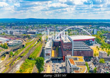 COLONIA, GERMANIA, 11 AGOSTO 2018: Vista aerea dell'arena Lanxess a Colonia, Germania Foto Stock