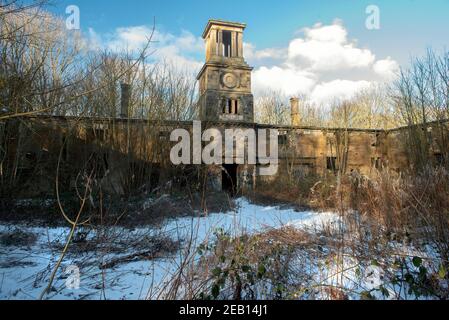 Stalle della Torre di Cresswell in inverno Foto Stock