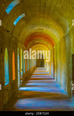 VILLENEUVE LES AVIGNON, FRANCIA, 22 GIUGNO 2017: Interno di una vecchia Certosa certosa Chartreuse de Villeneuve lez Avignon, Francia Foto Stock